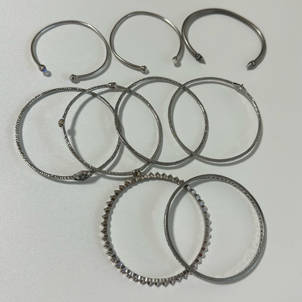 Kendra Scott Silver Set of 9 Mixed Bangles